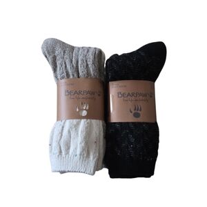6 PAIR BEARPAW🐾 BOOT SOCKS YOUR CHOICE Black Or Cream